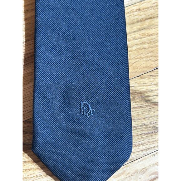 Christian Dior Dark Navy Blue Silk Blend Necktie - Picture 2 of 4